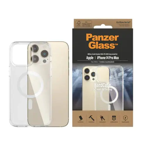 310103654 , PanzerGlass™ HardCase MagSafe Compatible Apple iPhone 14 Pro Max | Clear | Transparent - 412 - GulfStore.com