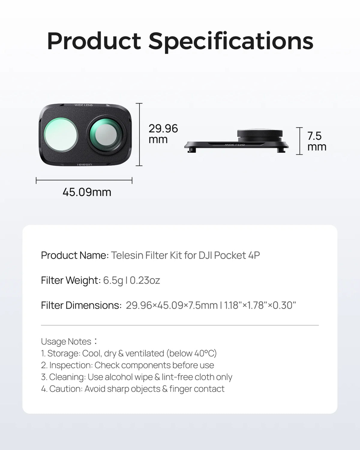 Telesin Filter (Wide-Angle) for Pocket 4P