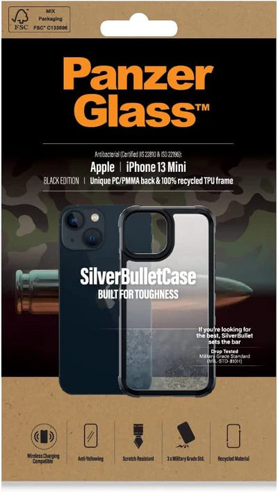 PanzerGlass™ SilverBullet ClearCase for iPhone 2021 5.4'' Black, AB 318 Bulky Case Black Frame