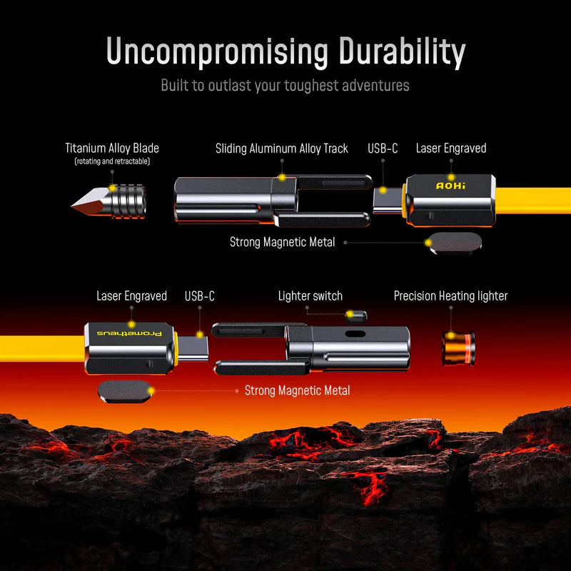 AOHI Prometheus 3-in-1 Titanium EDC Tool Cable