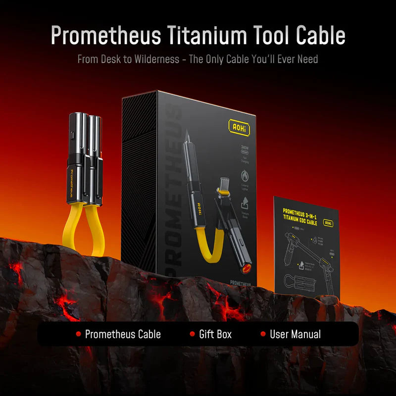 AOHI Prometheus 3-in-1 Titanium EDC Tool Cable