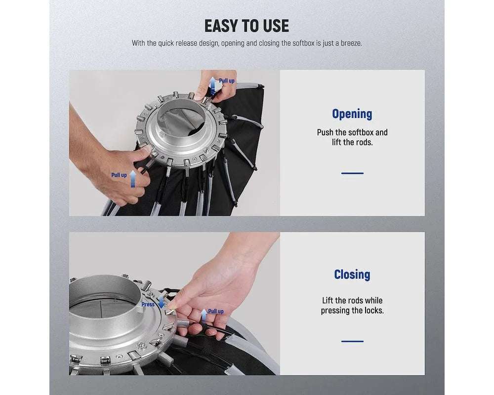 صندوق إضاءة نيور السريع ذو الفتحة المكافئة بعرض 65 سم مع شبكة قرص العسل