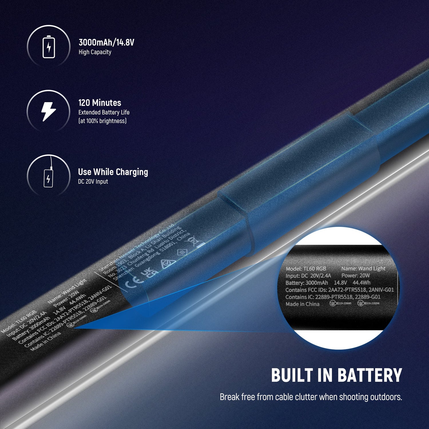 مصباح أنبوبي LED RGB من Neewer TL60 (المملكة المتحدة)