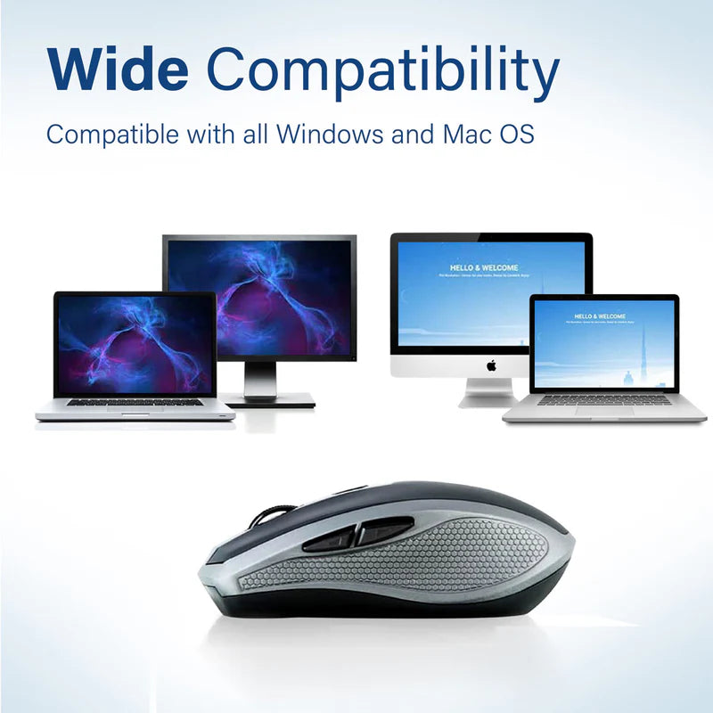 بروميت - ماوس لاسلكي انسيابي بتقنية BreezeSilent Switch - فضي