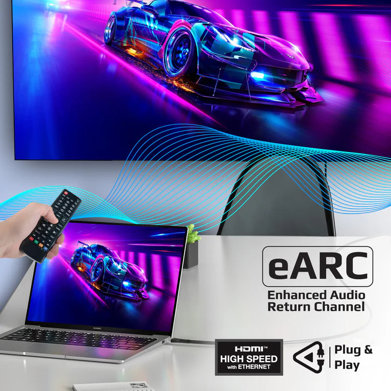 كابل Promate PrimeLink8K-300 HDMI 2.1، كابل رفيع بطول 3 أمتار