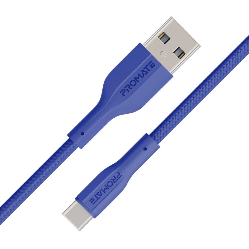 Promate Super Flexible Data and Charge USB-C cable ,Navy,1M