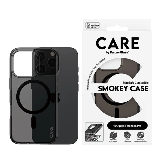 CARE™ by PanzerGlass® Urban Combat Case Smokey w. Black MagSafe iPhone 16 Pro