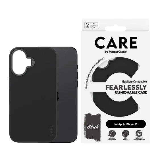 CARE™ by PanzerGlass® Case Black w. MagSafe iPhone 16