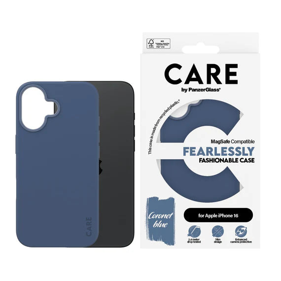 CARE™ by PanzerGlass® Case Blue w. MagSafe iPhone 16