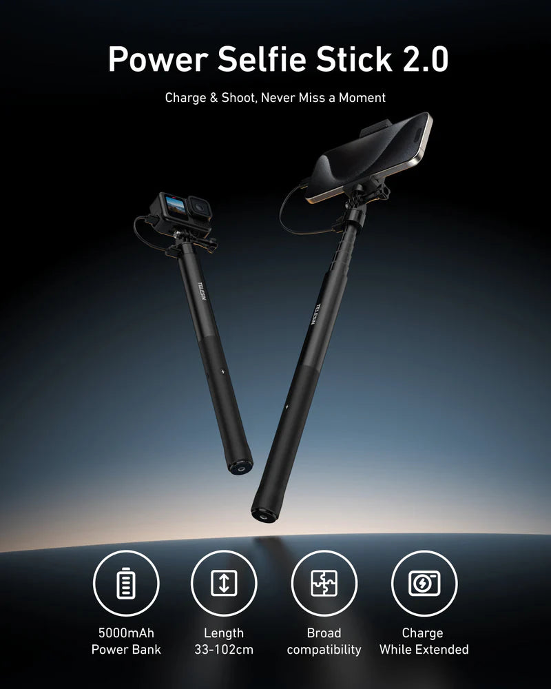 Telesin Power Selfie Stick 5000mAh, 1M - GulfStore.com