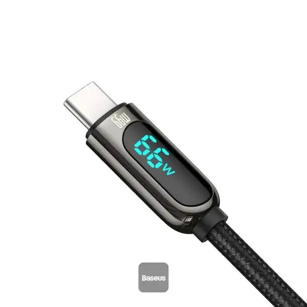 BASEUS | CASX020001 | Display Fast Charging Data Cable USB-C | 66W | 1 M | Black - GulfStore.com