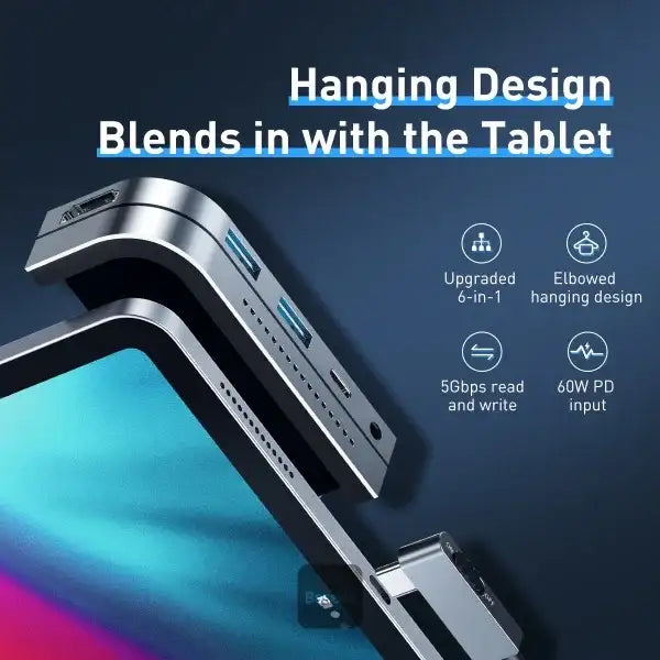 Baseus Bend Angle No.7 Multifunctional Type-C HUB Converter Upgrade - Space Gray CAHUB-CWJ0G - GulfStore.com