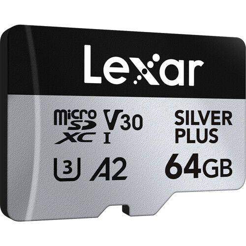 64GB Lexar® Professional SILVER PLUS microSDXC™ UHS-I cards, up to 205MB/s read 100MB/s write C10 V30 U3 - GulfStore.com