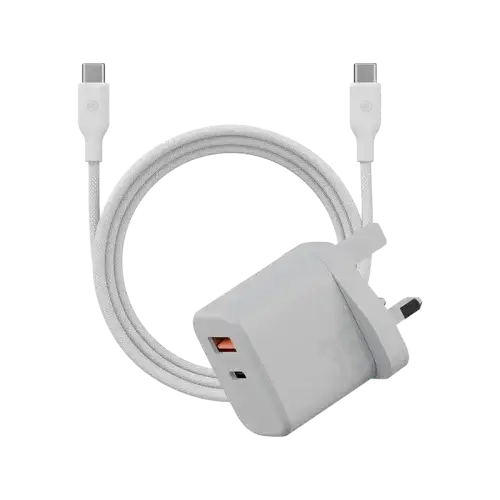 BAZIC GOPORT VELOX BUNDLE- 1C1A CHARGER 35W(UK) WITH WEAVE CABLE - VANILLA - GulfStore.com