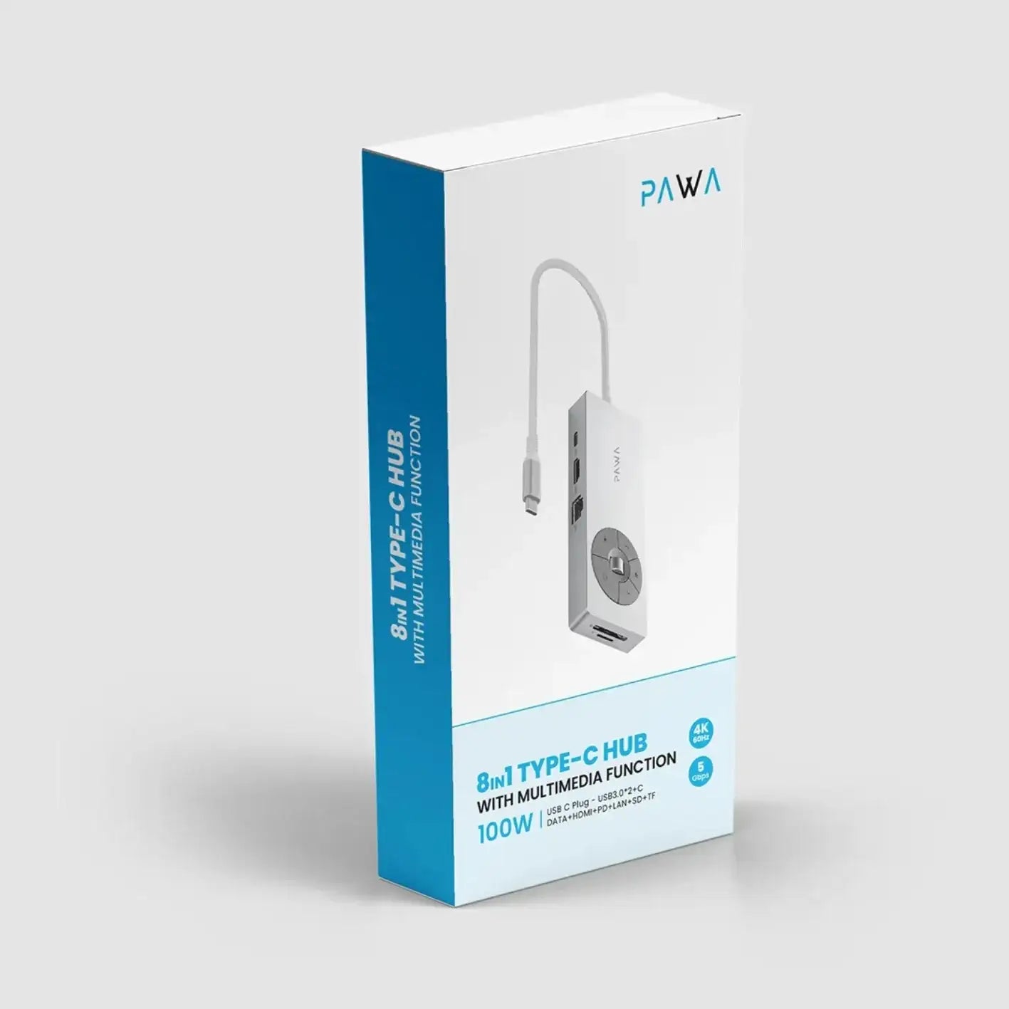 Pawa 8IN 1 Type-C Hub With Multimedia Function PD100 (PW-THUB8124) - GulfStore.com