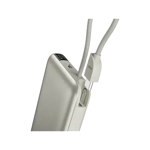 BAZIC GOPOWER FUSION MAG 10K, MAGSAFE POWERBANK WITH BUILT-IN USB-C CABLE - PEBBLE - GulfStore.com