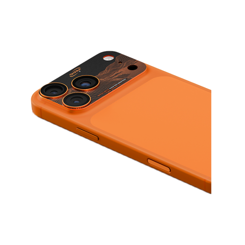 SK-IP17PM-LENS-SONIX-ORG | SKINARMA IPHONE 17 PRO MAX FULL ALUMINIUM CAMERA LENS PROTECTOR | Tempered Glass + Aluminium | ORANGE