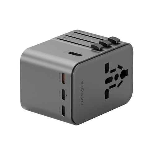 TWA-GAN45-GUN | ENERGEA Travelworld Adapter Gan45 | 3C2A 45W | Gunmetal - GulfStore.com