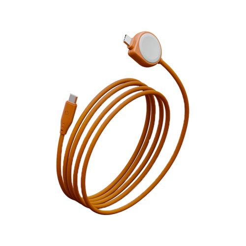 CBL-FLDWATCH-ORG | ENERGEA Flow | كابل ساعة مزدوج 2 في 1 من C إلى C + | 480 ميجابت في الثانية | 60 واط | 1.5 متر | برتقالي