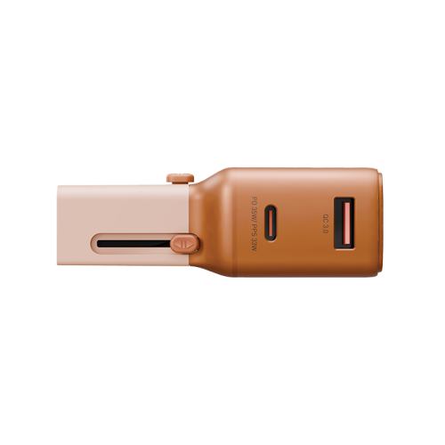 TGA-35-ORG | ENERGEA Travelgo 1-Port USB-C & 1-Port USB-A 35W Travel Adapter | Orange - GulfStore.com
