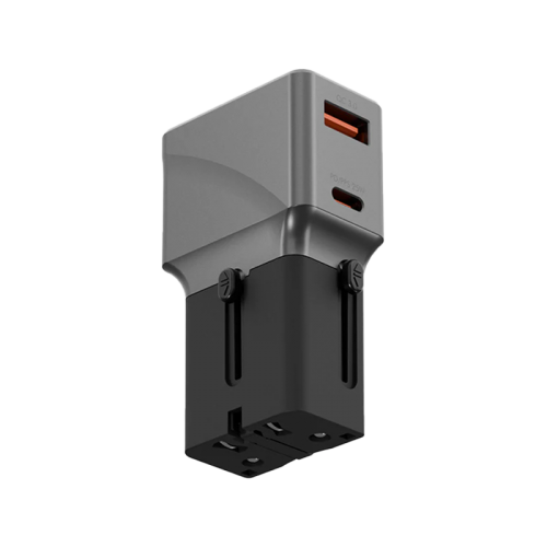 TWA25-GUN | ENERGEA Travelworld Adapter 25 | 1A1C 25W | Gunmetal Black - GulfStore.com