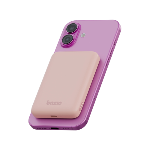 GPW-SNAP5K-PNK | بازيك غو باور سناب 5 كيه | بنك طاقة لاسلكي 3 في 1 سعة 5000 ميلي أمبير مع شاحن ساعة أبل | خوخي