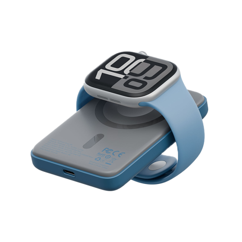 GPW-SNAP5K-BLU | بازك غو باور سناب 5K | باور بانك لاسلكي 3 في 1 سعة 5000 مللي أمبير في الساعة مع شاحن ساعة أبل | بابل جم