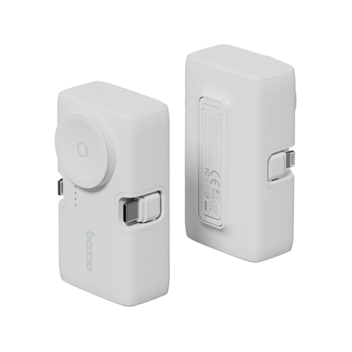 GPW-KODA-WHT | Bazic Gopower Koda | 2-In-1 5000Mah Foldable USB-C / Lightning Pin Powerbank With Apple Watch Charger | Vanilla - GulfStore.com