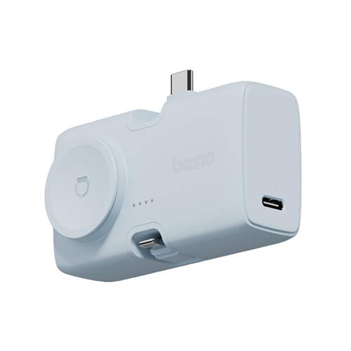 GPW-KODA-BLU | Bazic Gopower Koda | 2-In-1 5000Mah Foldable USB-C / Lightning Pin Powerbank With Apple Watch Charger | Bubblegum - GulfStore.com