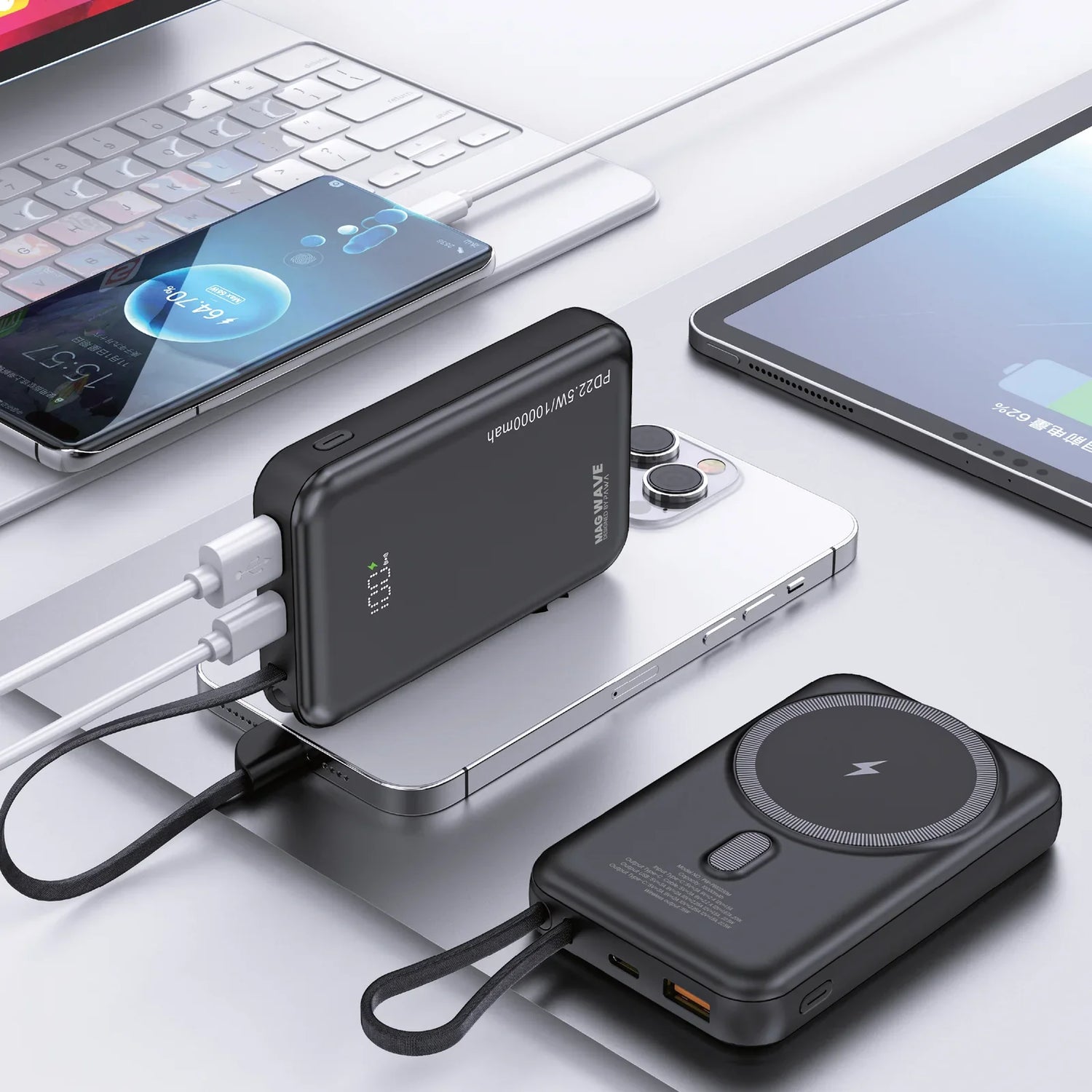 PW-PB10230M-BK | PAWA Magwave Magsafe Powerbank With 10000Mah Capacity | Black