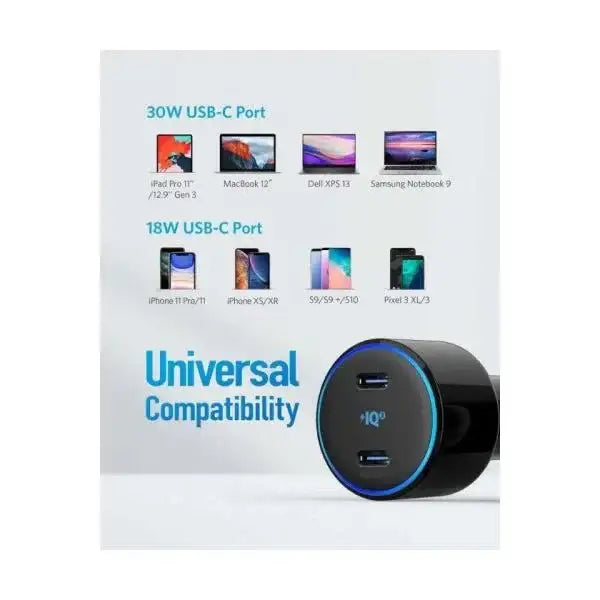 Anker powerdrive+ III duo 48w 2-port - Black - GulfStore.com