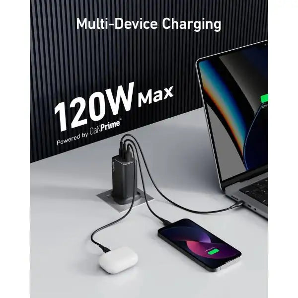 Anker 737 Charger (GaNPrime 120W) -Black - GulfStore.com