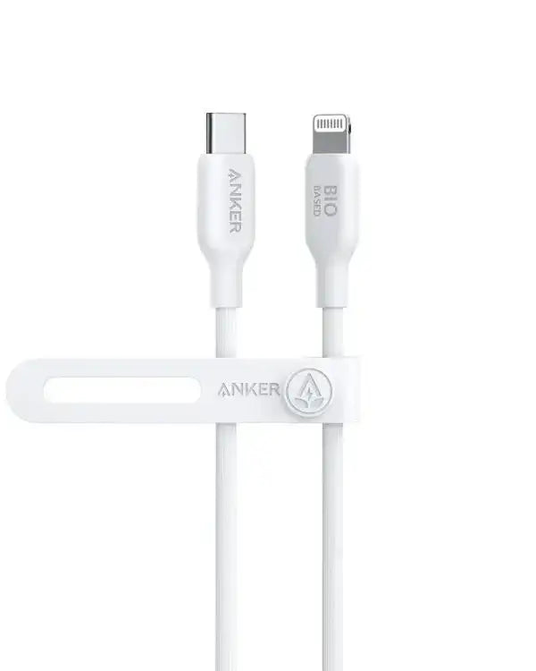 Anker USB-C to Lightning Cable (Bio-Based) (0.9m/3ft) - White - GulfStore.com