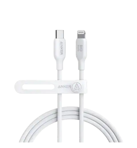 Anker USB-C to Lightning Cable (Bio-Based) (1.8m/6ft) - White - GulfStore.com