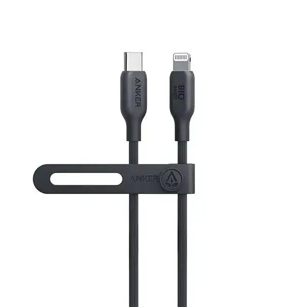 Anker 542 USB-C to Lightning Cable (Bio-Based) (0.9m/3ft) A80B1H11 - Black - GulfStore.com