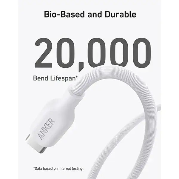 Anker 544 USB-C to USB-C Cable / 140W / 0.9m / 3ft A80F1H21 - White - GulfStore.com