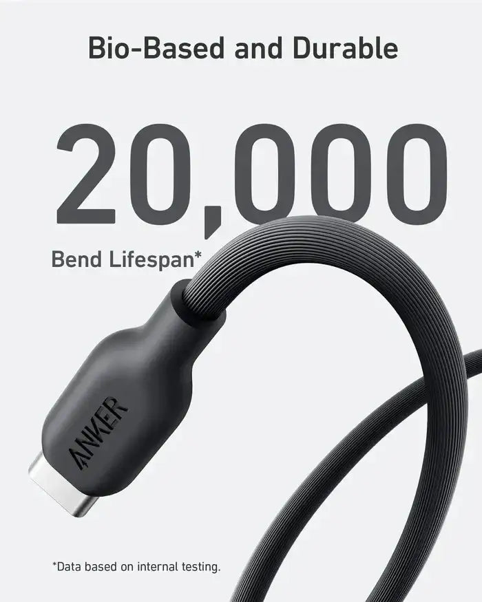Anker 542 USB-C to Lightning Cable (Bio-Based) (1.8m/6ft) A80B2H11 - Black - GulfStore.com