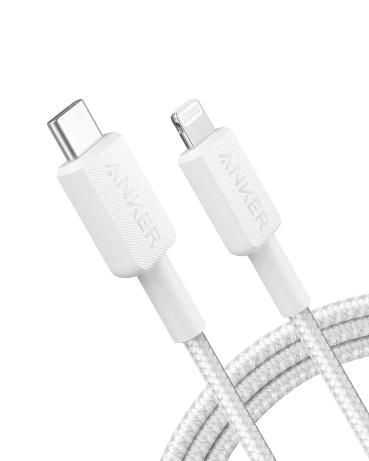 A81B6H21 | Anker 322 USB-C to Lightning Cable | 6ft/1.8 M Braided | White