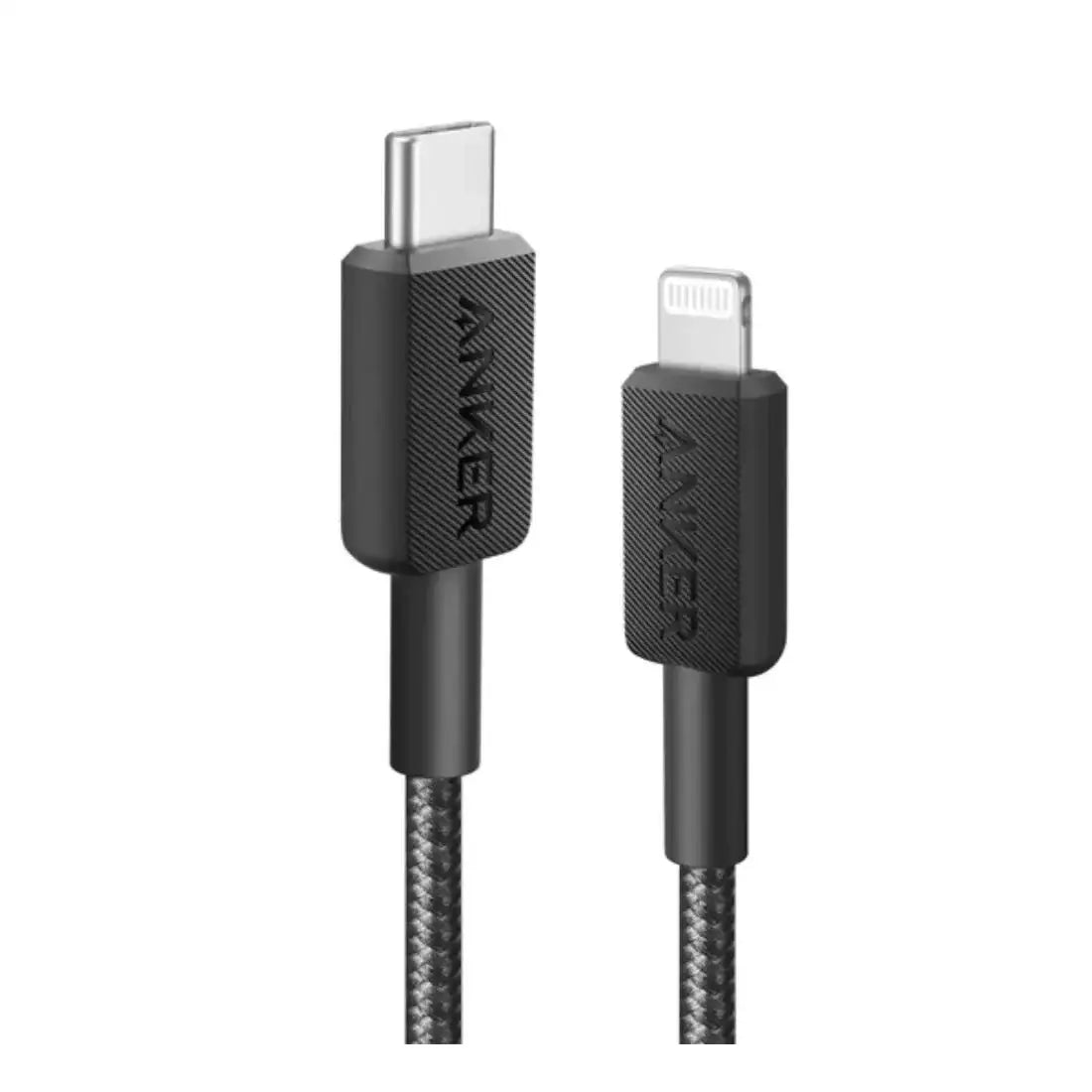 Anker 322 USB-C to Lightning Cable Braided (0.9m/3ft) A81B5H11 - Black - GulfStore.com