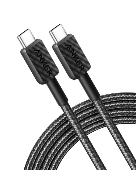 Anker 322 USB-C to USB-C Cable 60W Braided (0.9m/3ft) A81F5H11- Black