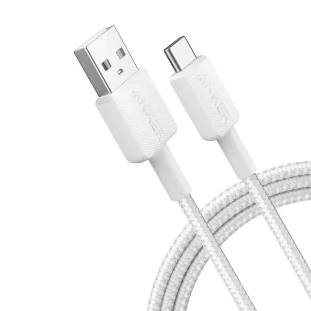 Anker 322 USB-A to USB-C Cable Braided (1.8m/6ft) (White) - GulfStore.com