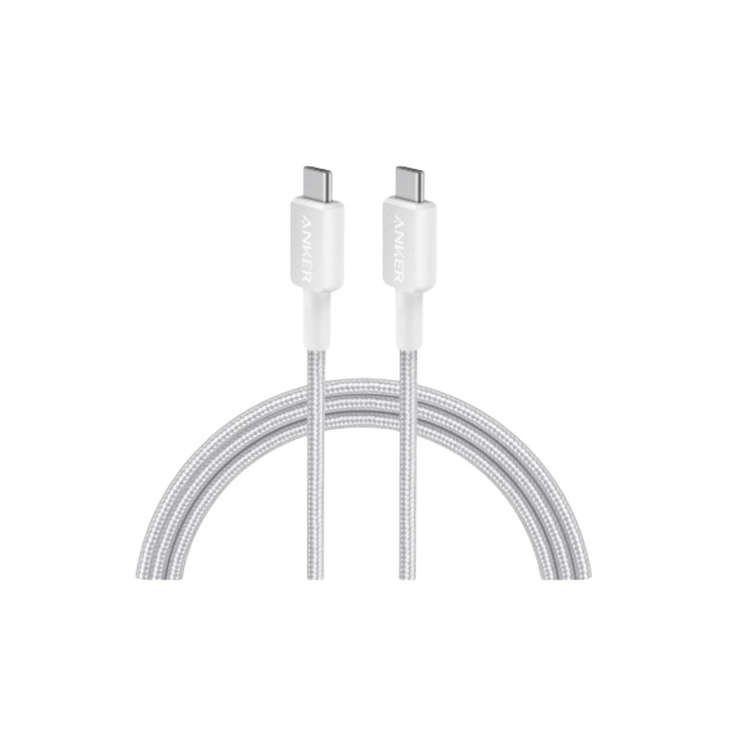 A81F6G21 | Anker 322 USB-C to USB-C Cable | 6ft/1.8 M Braided | White