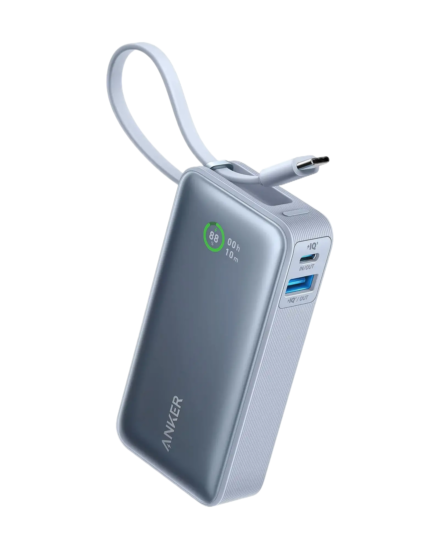 Anker Nano Power Bank (30W, Built-In USB-C Cable) 10000 PD -Blue A1259H31 - GulfStore.com
