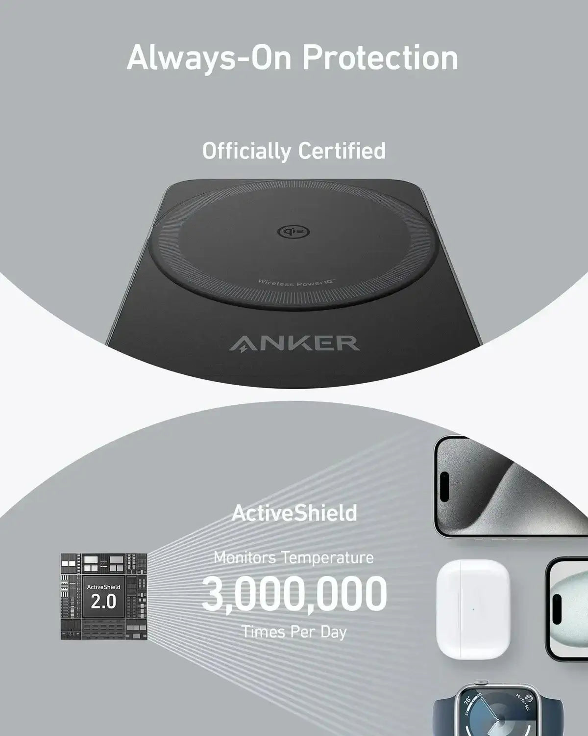 B2557211 Anker MagGo Wireless Charging Station (15W, Foldable 3-in-1) -Black - GulfStore.com