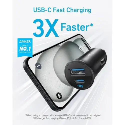 A2741H11 Anker Car Charger (30W, 2 Ports) - Black - GulfStore.com