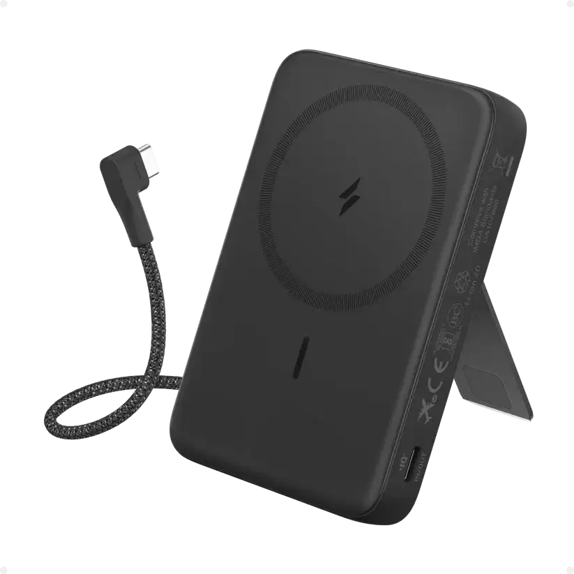 Anker Zolo Wireless Power Bank (10K, 30W, Built-In USB-C Cable) -Black - GulfStore.com