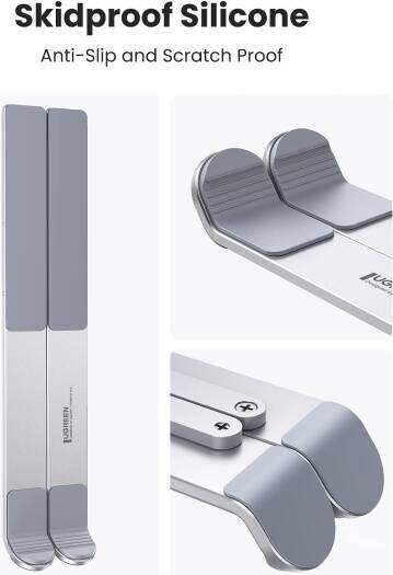 Aluminium Stand For 11 -15.6 Inch Laptop And Tablets With Carrying Pouch - Silver - GulfStore.com