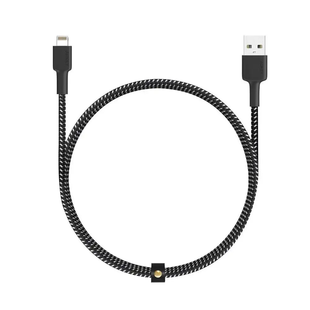CB-BAL7-BK | Aukey Nylon Braided USB A to Lightning Cable | 0.9 M | Black - GulfStore.com