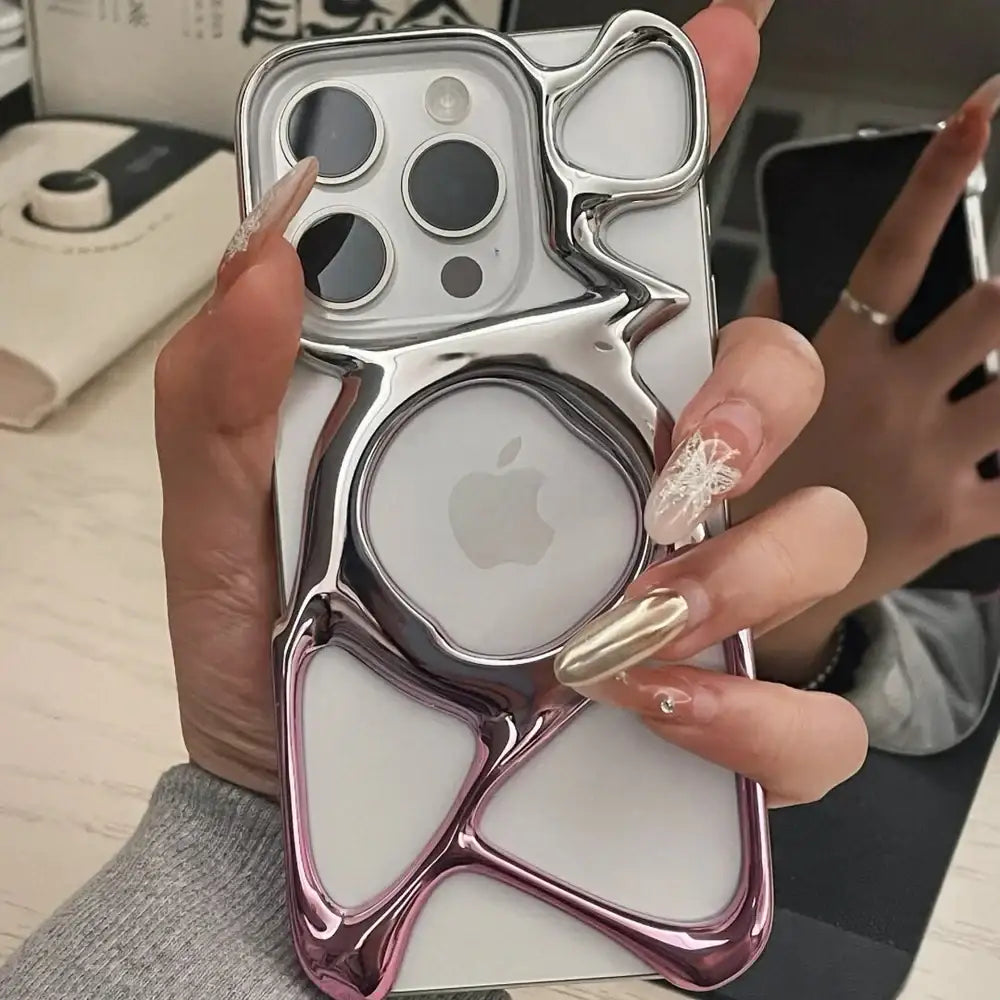 AM Emptiness iPhone 15 pro max Case - Shiny Silver+Purple - GulfStore.com
