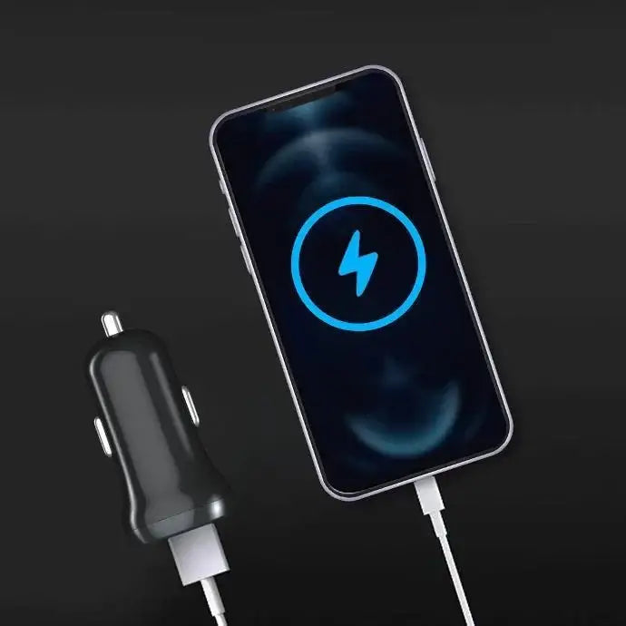 Porodo Dual Port Mini Car Charger 2.4A - Black - GulfStore.com
